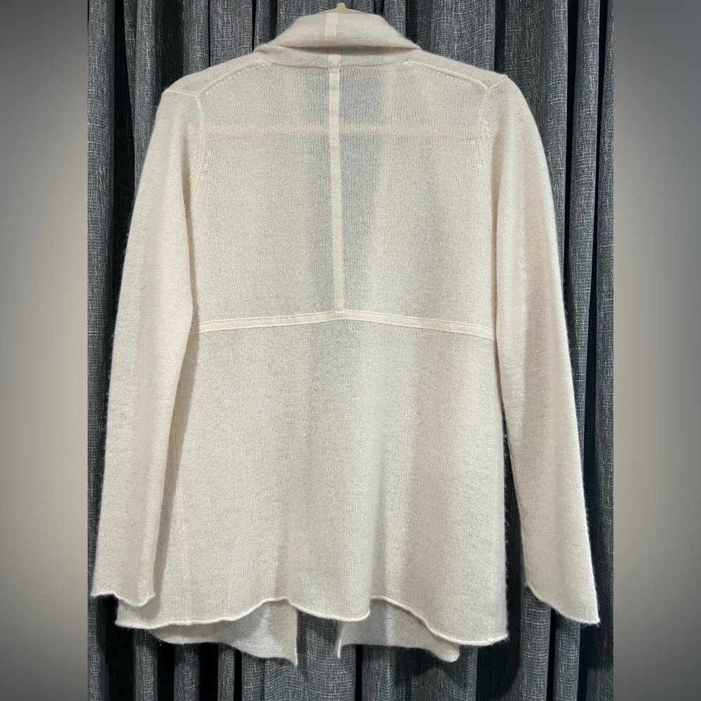 Sara Campbell Cream Open-Front Cardigan 100% cashmere - Picture 5 of 6